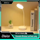 LED lampes de Table 3 niveaux Dimmable sans fil LED lampe de bureau tactile veilleuse USB Rechargeable lampe tactile pour chambre étude bureau