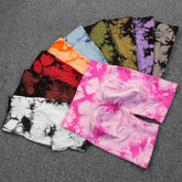 Short de Yoga Tie-Dye pour femmes, short de sport à haute élasticité, Push Up, course à pied, entraînement, Fitness, Leggings de sport courts pour femmes