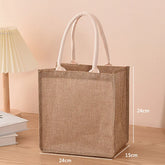 Hand-painted cotton jute handbag, hemp bag, linen bag, shopping bag, film-covered bag, waterproof handbag