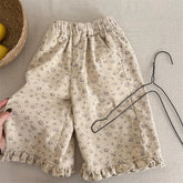 Girls' cotton harem pants, children's casual wear, toddler corduroy pants, cropped length, spring, new, 2025
