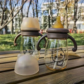 300ML biberon tasse d'alimentation PPSU infantile anti-chute bébé de large calibre bouteille de lait enfants tasse à boire paille Double poignée
