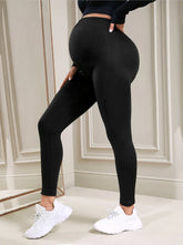 High-waisted elastic maternity leggings, slim fit for pregnant women, postpartum belly support, body-shaping fitness pants