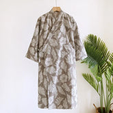 Men's cotton bathrobe, new style, assorted colors, plus size, loungewear, Yukata pajamas, spring and autumn 2024