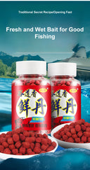 Fishing bait in pellet form, animal protein, fresh and moist