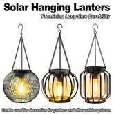Solar LED Lantern Light with Daylight Sensor, Waterproof Outdoor Yard Light, 3000k Landscape Ironwork with Durable Chain Decoration