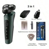 9D Electric Shavers for Men, Waterproof Electric Trimmer, Wet and Dry Use, Rechargeable Battery, Rotary Shaver, Shaving Machine