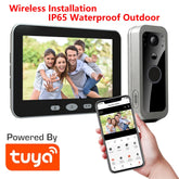 Tuya Smart Life 1080P WiFi vidéo sonnette batterie 100% système d'interphone de porte sans fil PIR caméra extérieure 5 pouces écran de moniteur