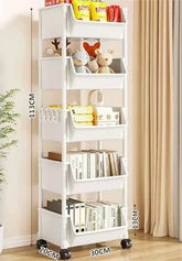 Simple multi-layer rolling bookcase, narrow slot storage cabinet, kitchen corner, small storage unit, T1