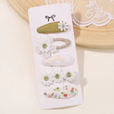 Enfants frais pince à cheveux ensemble fleur imprimé doux papillon épingles à cheveux enfants BB cheveux frange Clips Barrettes fille accessoires chapeaux