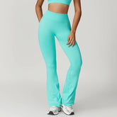 Women's seamless flared leggings, flared pants, yoga pants, high-waisted, wide-leg pants, flared athletic pants, dancewear, gym workout, fitness