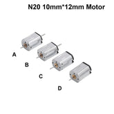 N20 micro motor 10mm x 12mm, DC 3V 3.7V 6V 9V 12V, high speed, single/dual shaft, high torque, DIY, N scale, toy, car, electric motor
