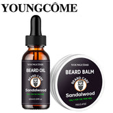 Kit de soins pour barbe, moustaches, shampoing pour nettoyage en profondeur, huile volumisante, baume pour moustache, huile hydratante pour barbe, ensemble de crème pour barbe