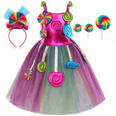 Lollipop dress for girls, carnival costume, toddler birthday costume, rainbow eyelid tutu, children's wedding dress, sweet candy, new