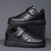 Chaussures noires pour enfants, baskets de sport en cuir pour garçons de 6 à 12 ans, décontractées, de Tennis, nouvelle collection 2024