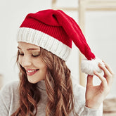 Knitted Christmas hat for baby, cute, pom-pom, soft hat for adults and children, Santa hat, New Year's gift for children, Christmas decoration 2023
