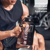 Bouteille d'eau de grande capacité de 2.7 litres, bouilloire d'eau de sport, de gymnastique, de Camping, de voyage, bouteilles à boire BPA, tasse spatiale en plastique Portable