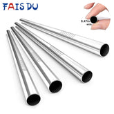 FAIS DU 4 pièces 12mm paille réutilisable en acier inoxydable 304 avec brosse de nettoyage pour un sorter facile des smoothies épais et des Milkshakes