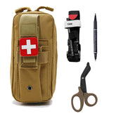 Professional first aid kit, medical rescue tourniquet, EDC pouch, Molle survival tool for outdoor camping, hiking, and emergencies