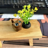 Cute handcrafted kitten figurine, miniature wooden cat, home decoration, cat event sculpture, souvenirs, home decor, ornament figurines