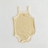 Summer Newborn Baby Girls Sleeveless Sling Plaid Outfits Soft Cotton Jumpsuits Infant Children's Sportswear Bodysuit