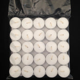 Bougies chauffe-plat en cire de paraffine naturelle, 50 pièces, bougies votives non parfumées sans fumée pour fête de mariage, noël, nouvel an