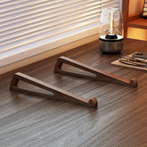 Ergonomic folding wooden laptop stand with 12° adjustable angle, triangular cooling ventilation design, office accessory