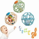 Hochet à main pour bébé, boule souple, jouets pour nouveau-né, anneaux de dentition, cloche à main, jouets sensoriels, jouets éducatifs pour enfants de 0 à 12 mois