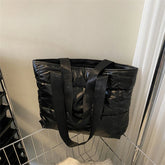 Mode femmes sac fourre-tout grande capacité coton rembourré dames fourre-tout sacs à main losange sac à provisions matelassé solide pour les voyages de loisirs