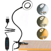 48 LED lampe de bureau Clip USB livre lumière chevet 360 ° Protection oculaire flexible, lampe de lecture à col de cygne, luminosité réglable, niveau 3