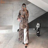 Uni luxe dubaï femmes Abayas Hijab inclus musulman élégant imprimé fleuri plissé ouvert Cardigan à manches longues caftan