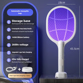 Tapette électrique anti-moustiques et lampe répulsive, Rechargeable par USB + Base, bâtons rechargeables, dispositif anti-insectes intérieur et extérieur 2 en 1