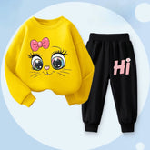 Girls' hoodie and long-sleeved sets, new spring style, sweater, long pants, two-piece suit, children's casual outfits, children's tracksuit