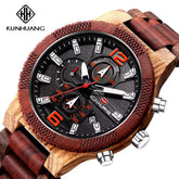 Men's Wooden Watches, Luxury Luminous Multi-Function Wooden Watch, Retro Quartz Watch for Men, Fashion Sports Watches, Relogio