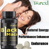 Pilules de Maca noires biologiques, 60 comprimés pour hommes, supplément améliorant, améliore la taille, l'endurance, favorise l'énergie saine
