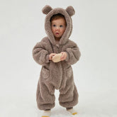 2025 combinaisons chaudes à capuche en polaire pour bébé automne hiver à manches longues barboteuses pour bébé nouveau-né garçon fille Homewear pyjamas