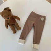 Children's trousers for boys, autumn/winter, thick, warm, girls' leggings, solid color trousers, children's clothing