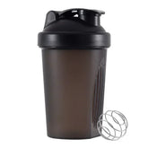 400ml Sports Shaker Bottle – Portable Outdoor Drinking Cup with Stainless Steel Mixing Ball and Measurement Markings