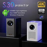 S30MAX Android Wifi 4k projecteur Portable intelligent avec WiFi et Bluetooth poche extérieure 4K 9500L Android 7.0 projecteur