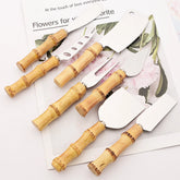 Ensemble de couteaux à fromage en bambou, couverts à fromage, trancheur de fromage en acier inoxydable, Mini couteau couteau à beurre, spatule fourchette outils de cuisine