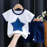 Baby boy/girl clothing set: T-shirt + shorts, summer cotton cartoon casual boys tracksuit, children's baby clothing set