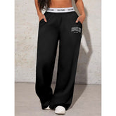 Pantalon femme lettre imprimé décontracté ample femme pantalon large pantalon de survêtement mode femme pantalon de traînée