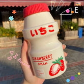480ml Plastic Water Bottle, Yakult-Shaped Drink Bottle, Cute Kawaii Carton Milk Shaker Bottle for Kids/Girls/Adults