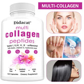 Supplément de peptides multi-colagène – Santé de la peau, des cheveux, des ongles, des os et des articulations, de l'immunité, de l'équilibre radical libre, sans OGM