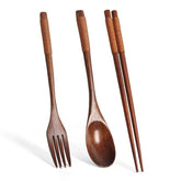 Cuillère fourchette baguettes couverts portables ensemble de couverts en bois voyage ensemble de couverts écologiques cadeaux ustensiles pour ensembles de cuisine salle à manger