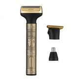 Professional 3-in-1 grooming kit for men: trim, shave, and style with a cordless electric razor