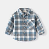 Chemises à manches longues en coton pour enfants, chemisier à carreaux, haut décontracté, vêtements pour bébé, col, garçons, 2-7 ans, nouveau, 2025