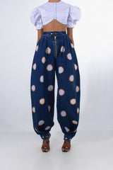 High Waist Zipper Ankle-tied Jeans Loose