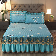Single Piece Short Plush Bed Cover