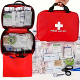 188/208pcs Multifunctional First Aid Kit with Portable Bag - Suitable for Outdoor Adventure, Hunting, Hiking and Camping - Includes Scissors, Gloves, Tape and Other Camping Equipment as well as First Aid Supplies