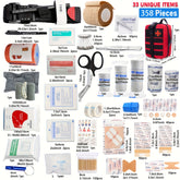 358pcs Marine Survival First Aid & Emergency Medical Kit with Trauma Shears & Rescue Whistle - Heavy-Duty Anti-Rust Case, 358pcs All-in-One Outdoor Medical Supply with CPR Mask, Splinting Kit, Bleeding Control, Splinting & Tr